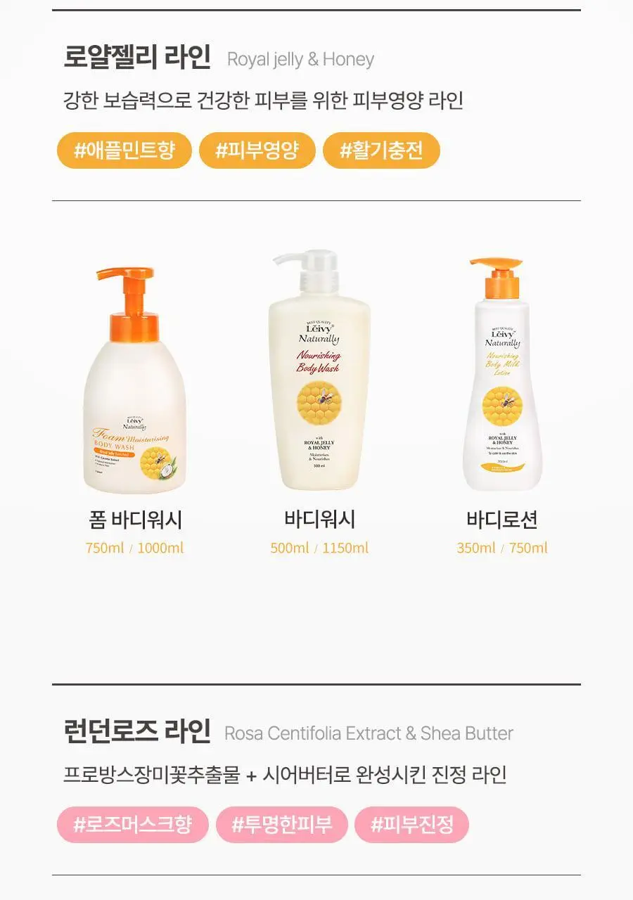 [살냄새 잔향 바디워시]레이비 퍼퓸 바디워시 500ml 4종 택1 (산양유/라벤더/로얄젤리/런던로즈) 상세페이지 40